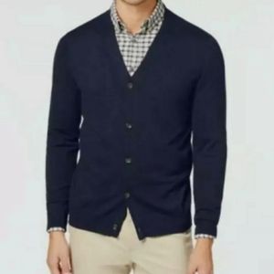 Club Room Men's Knit V-Neck Cardigan Navy
